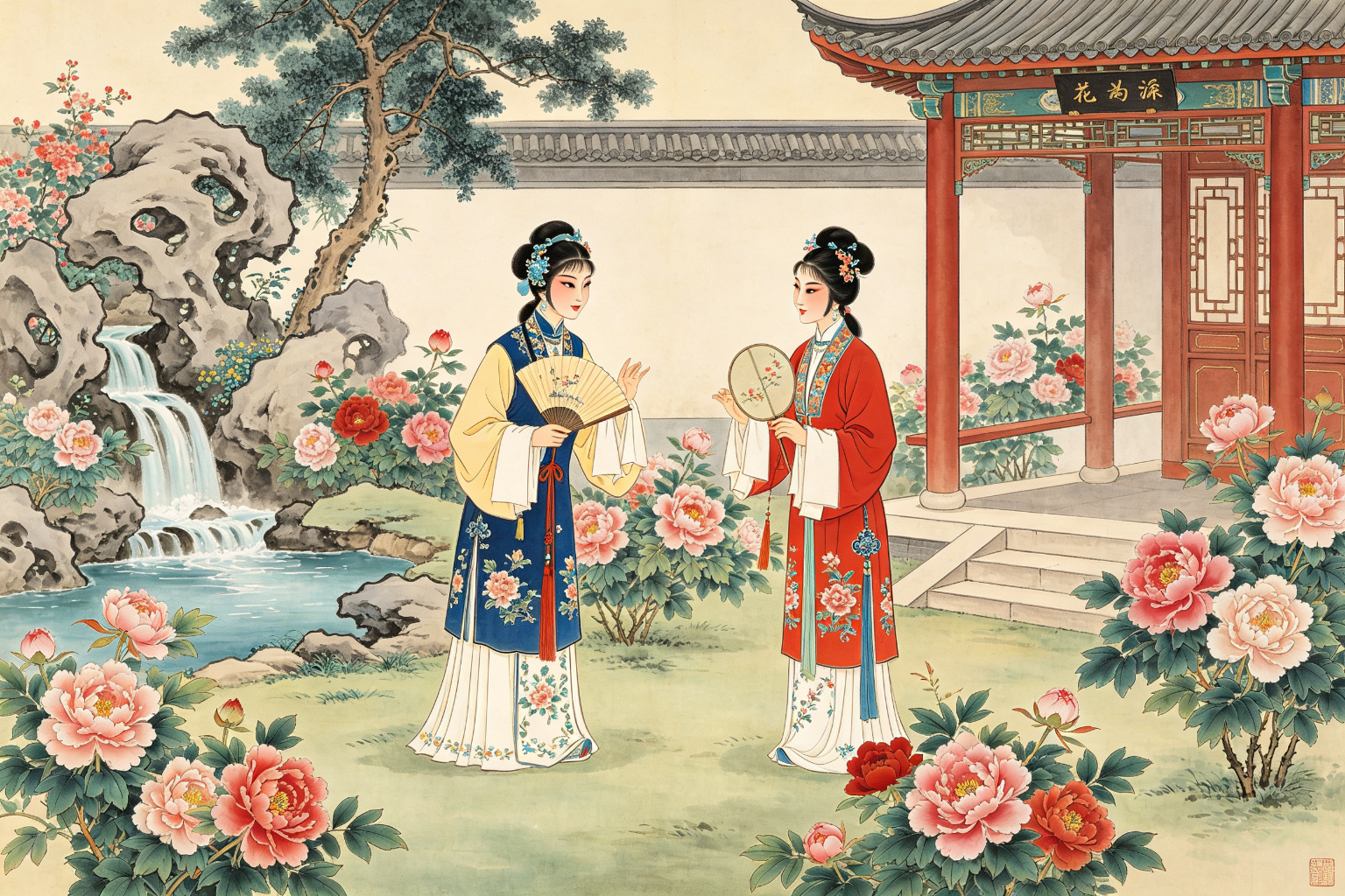 评剧花为媒花园场景