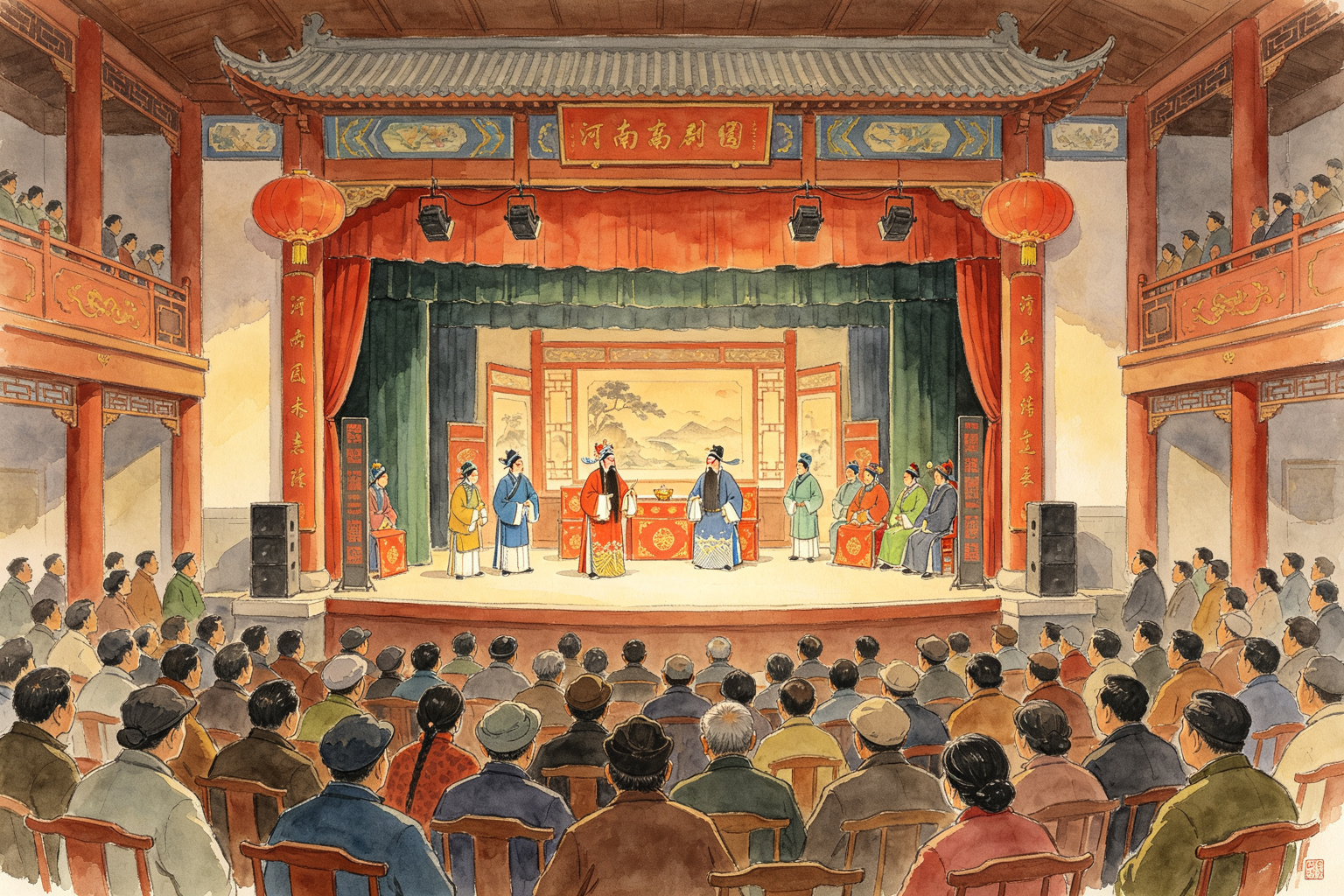豫剧老戏园子河南梆子戏台