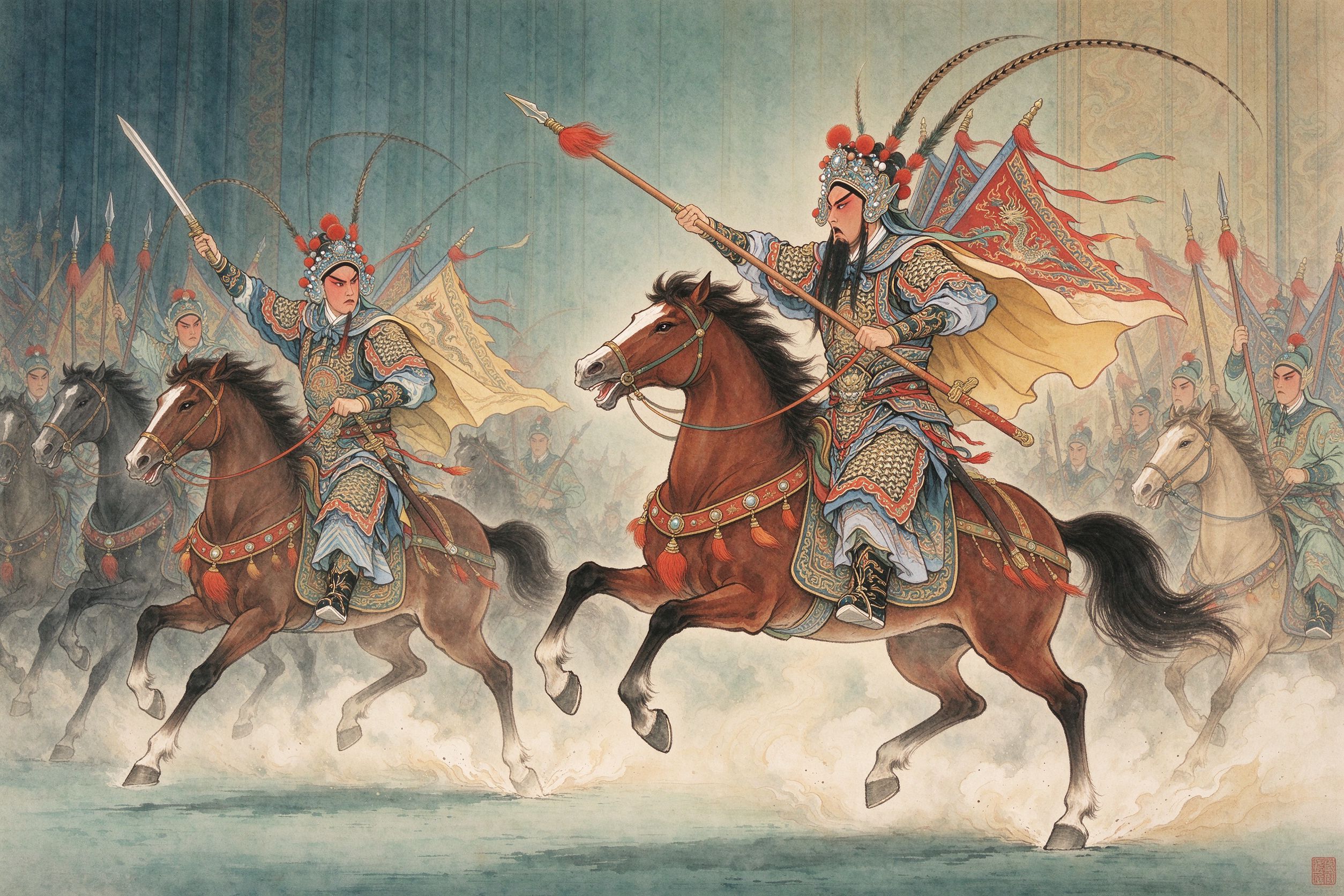 秦腔火焰驹武将征战场景